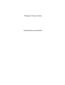 Download Kommunikation og anerkendelse pædagogik Kommunikation og anerkendelse pædagogik