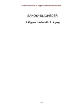 Download Sandsynligheder semesteropgave Sandsynligheder semesteropgave