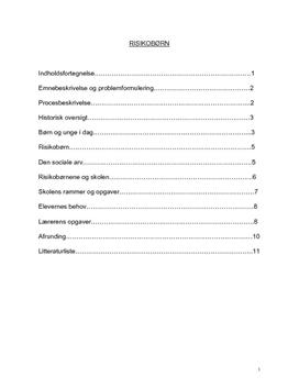 Download Opgave i pædagogik om hvem der er risikobørn Opgave i pædagogik om hvem der er risikobørn