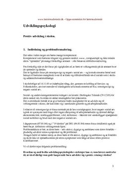 Download Synopsis om positiv udvikling i skolen Synopsis om positiv udvikling i skolen