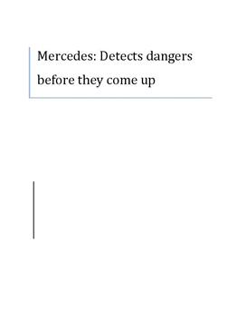 Mercedes: Detects dangers before they happen | Analyse
